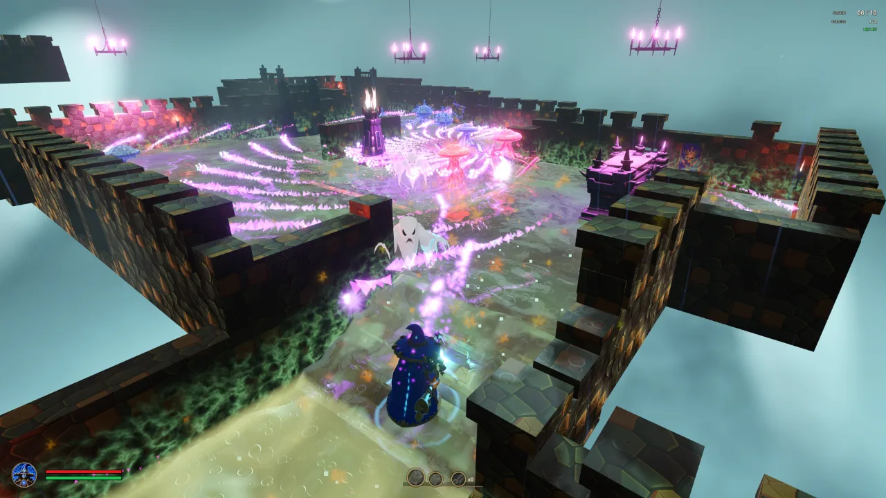 Gameplay screenshot from The Captive Spire showing a run through the living tower.