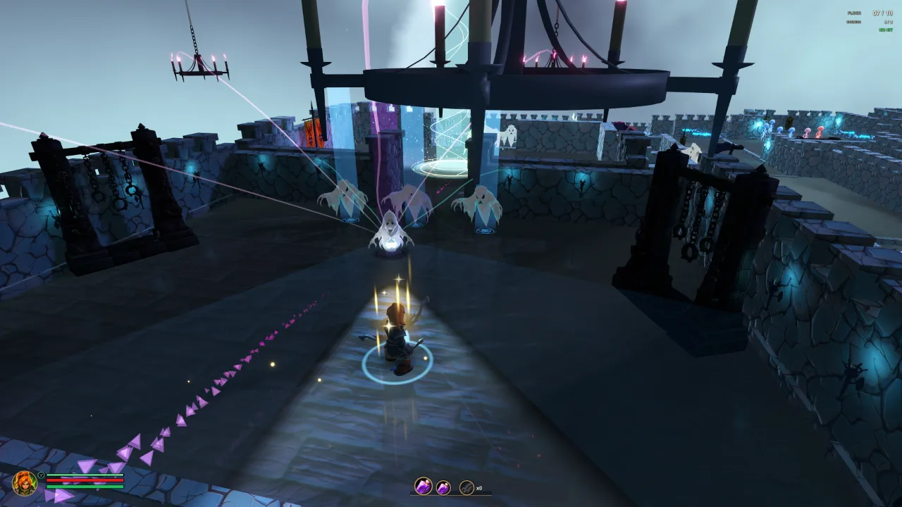 The Warp-Strider confronts the ghost watchman.
